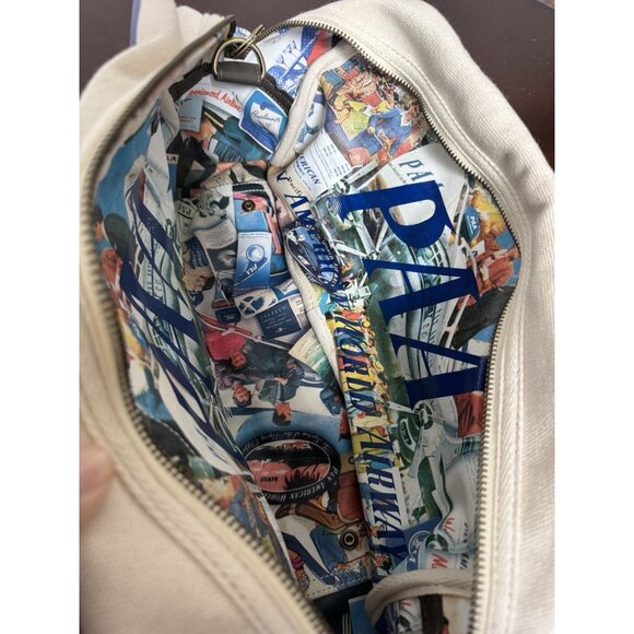 VTG PAA PAN AM Explorer Bag Weekender Pan Am White Canvas Travel Tag RARE MINT - Picture 11 of 15